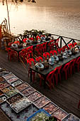 Luang Prabang, Laos - Restaurants along the riverfront of the Mekong 